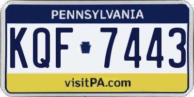 PA license plate KQF7443