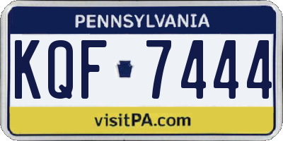 PA license plate KQF7444