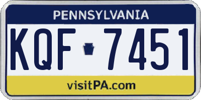 PA license plate KQF7451