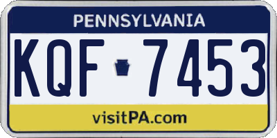 PA license plate KQF7453