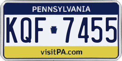 PA license plate KQF7455