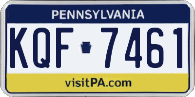 PA license plate KQF7461