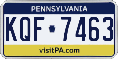 PA license plate KQF7463