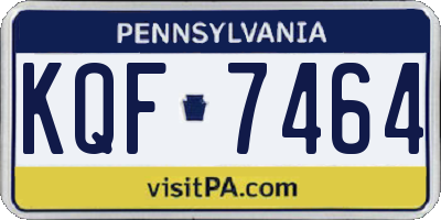 PA license plate KQF7464