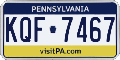 PA license plate KQF7467