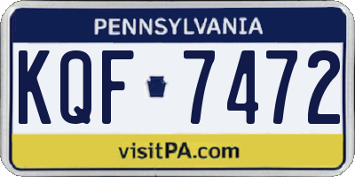 PA license plate KQF7472