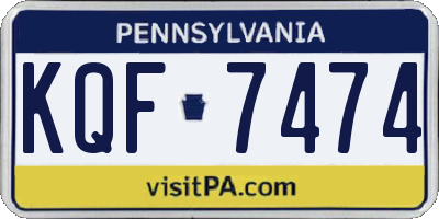PA license plate KQF7474