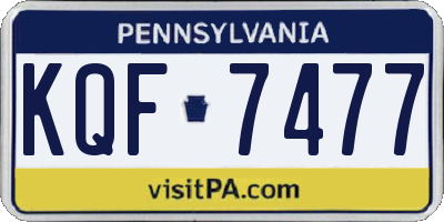 PA license plate KQF7477
