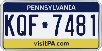 PA license plate KQF7481
