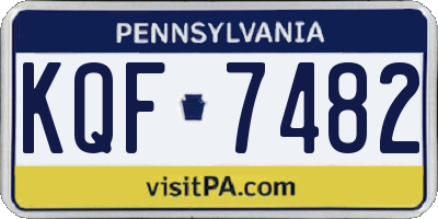 PA license plate KQF7482