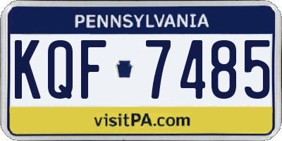 PA license plate KQF7485