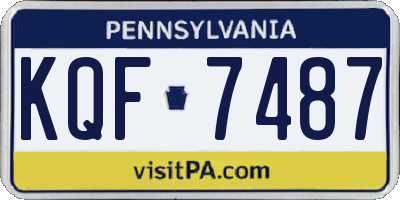 PA license plate KQF7487