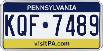 PA license plate KQF7489