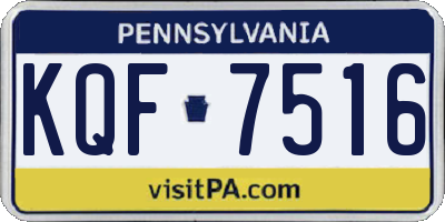 PA license plate KQF7516
