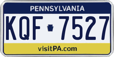 PA license plate KQF7527