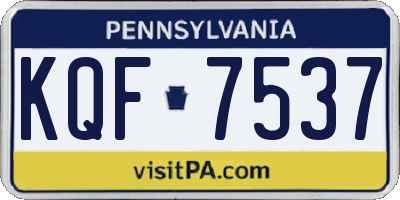 PA license plate KQF7537