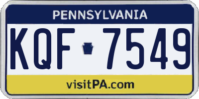 PA license plate KQF7549