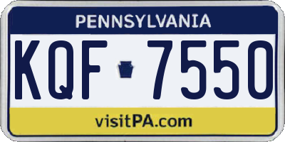PA license plate KQF7550