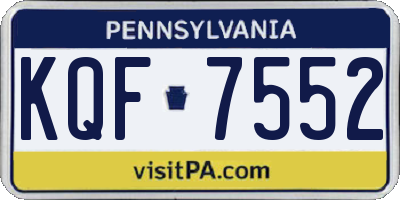 PA license plate KQF7552
