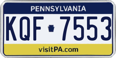 PA license plate KQF7553