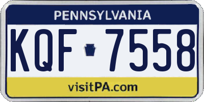 PA license plate KQF7558