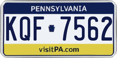 PA license plate KQF7562