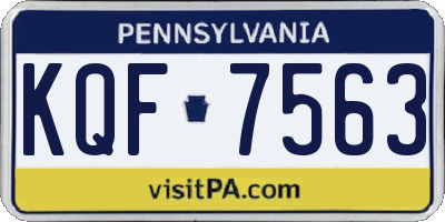 PA license plate KQF7563