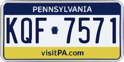 PA license plate KQF7571