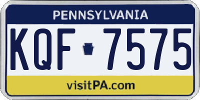 PA license plate KQF7575