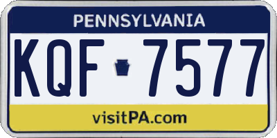 PA license plate KQF7577