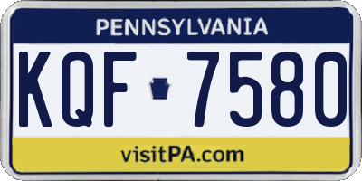 PA license plate KQF7580