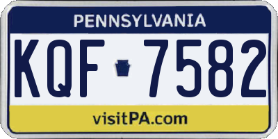 PA license plate KQF7582