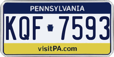 PA license plate KQF7593