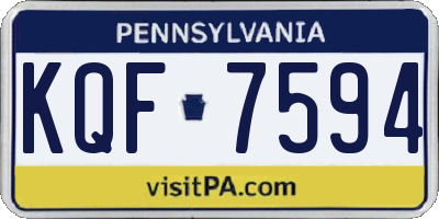 PA license plate KQF7594