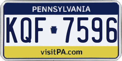 PA license plate KQF7596