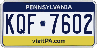 PA license plate KQF7602