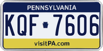 PA license plate KQF7606