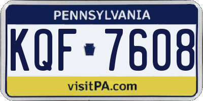 PA license plate KQF7608
