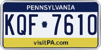 PA license plate KQF7610