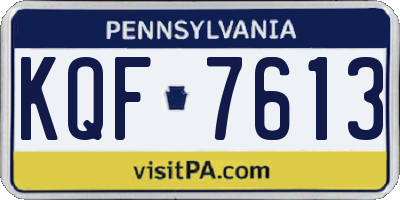 PA license plate KQF7613