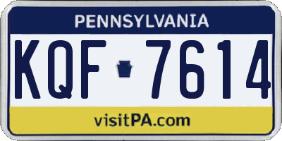PA license plate KQF7614