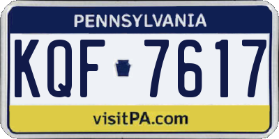 PA license plate KQF7617