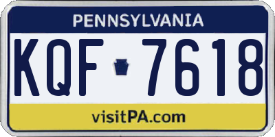 PA license plate KQF7618