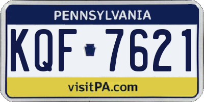 PA license plate KQF7621
