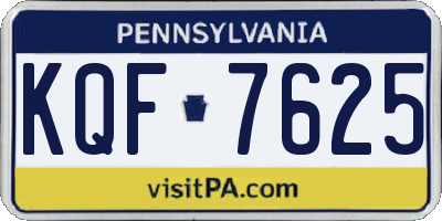 PA license plate KQF7625