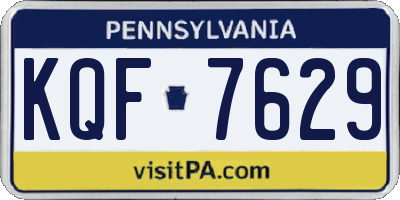 PA license plate KQF7629
