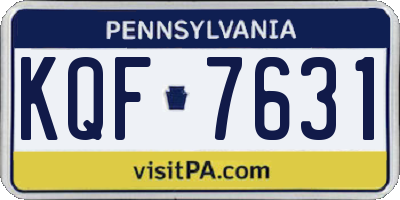 PA license plate KQF7631