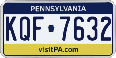 PA license plate KQF7632