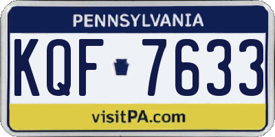 PA license plate KQF7633