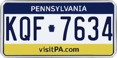 PA license plate KQF7634